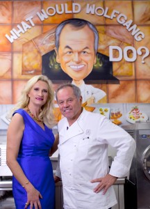 Chef Wolfgang Puck with Sophie Gayot