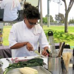 Nyesha Harrington chopping her produce