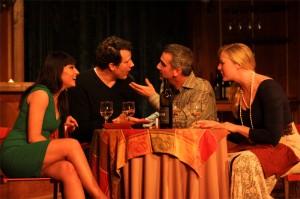 Jack and Miles wining and dining Maya and Terra