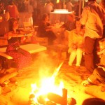 Crackling bonfire