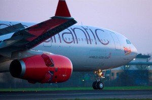 Virgin Atlantic A330 on the runway Virgin Atlantic A330 on the runway