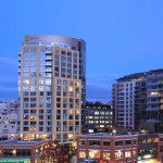 The exterior of the Pan Pacific Hotel Seattle
