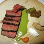 Colorado lamb loin, Moroccan spices, charred eggplant, labneh