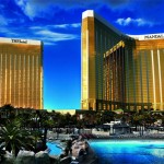 The exterior of the Mandalay Bay Resort & Casino and THEhotel in Las Vegas