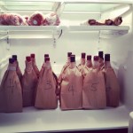 Brown-bagged wine ready for tasters at Joios' Rooftop Tasting