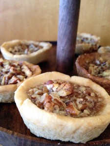 Miniature Bourbon pecan pies