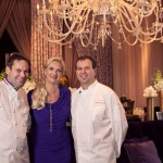 Joël Robuchon Restaurant executive chef Claude Le Tohic and pastry chef Kamel Guechida with Sophie Gayot