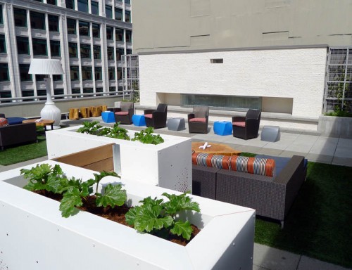 The outdoor lounge at Frolik Kitchen + Cocktails