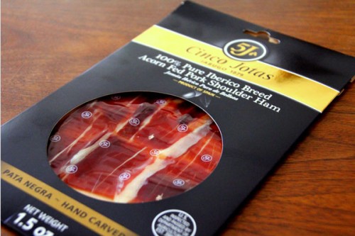 Hand-carved Ibérico de Bellota ham from Cinco Jotas