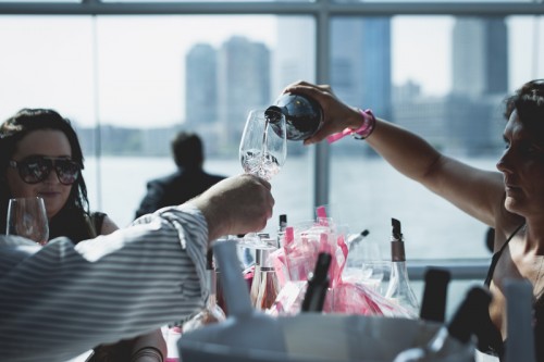 Guests sampling wines at La Nuit en Rosé in New York City