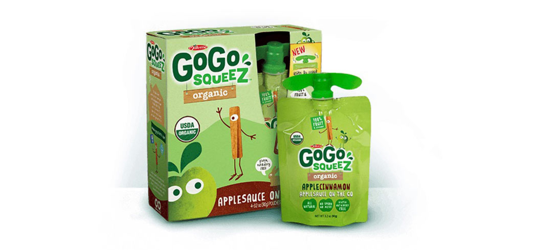 Organic apple sauce on the go 