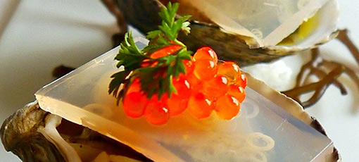 Oyster with roe from Chef Mavro, one of GAYOT's Top 40 Restaurants in America 2008
