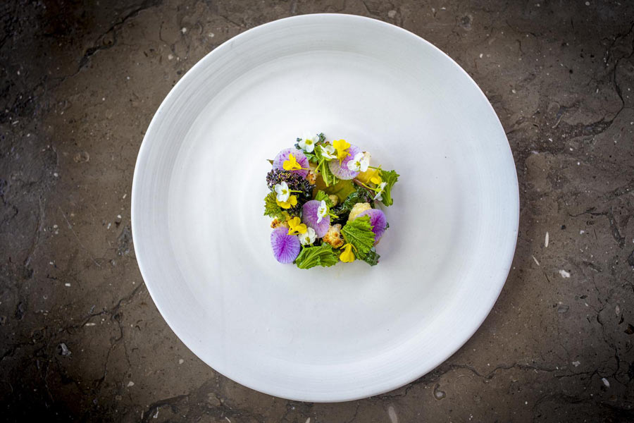 The Restaurant at Meadowood salted mackerel vegetable escabeche