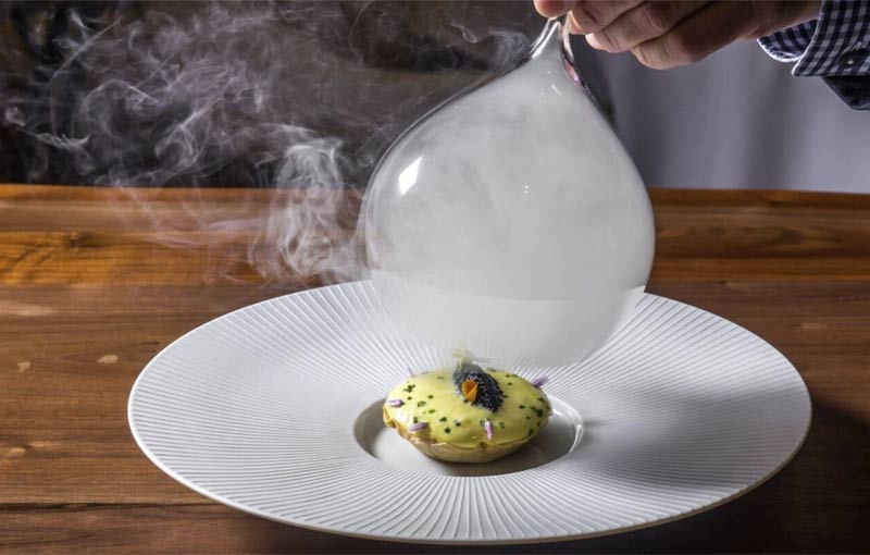 Sturgeon and sauerkraut tart at Gabriel Kreuther, New York, NY