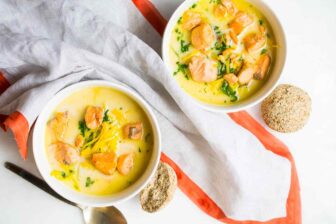 salmon noodle soup