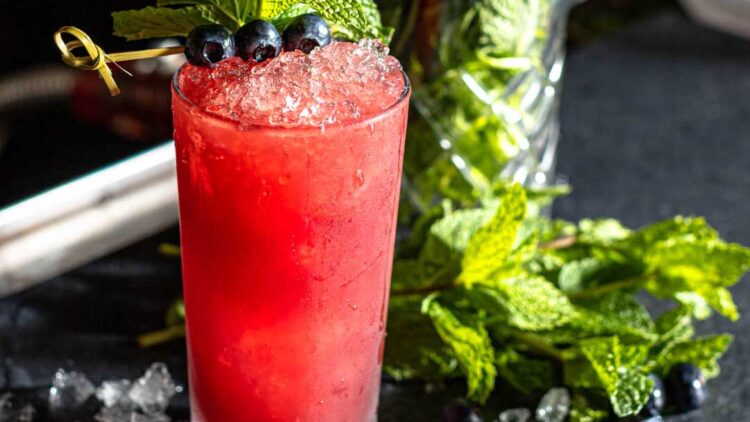 Blueberry Yum Yum cocktail by ShoreBar Santa Monica, CA