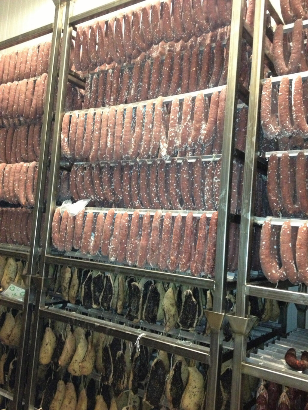 Drying duck salami & duck prosciutto