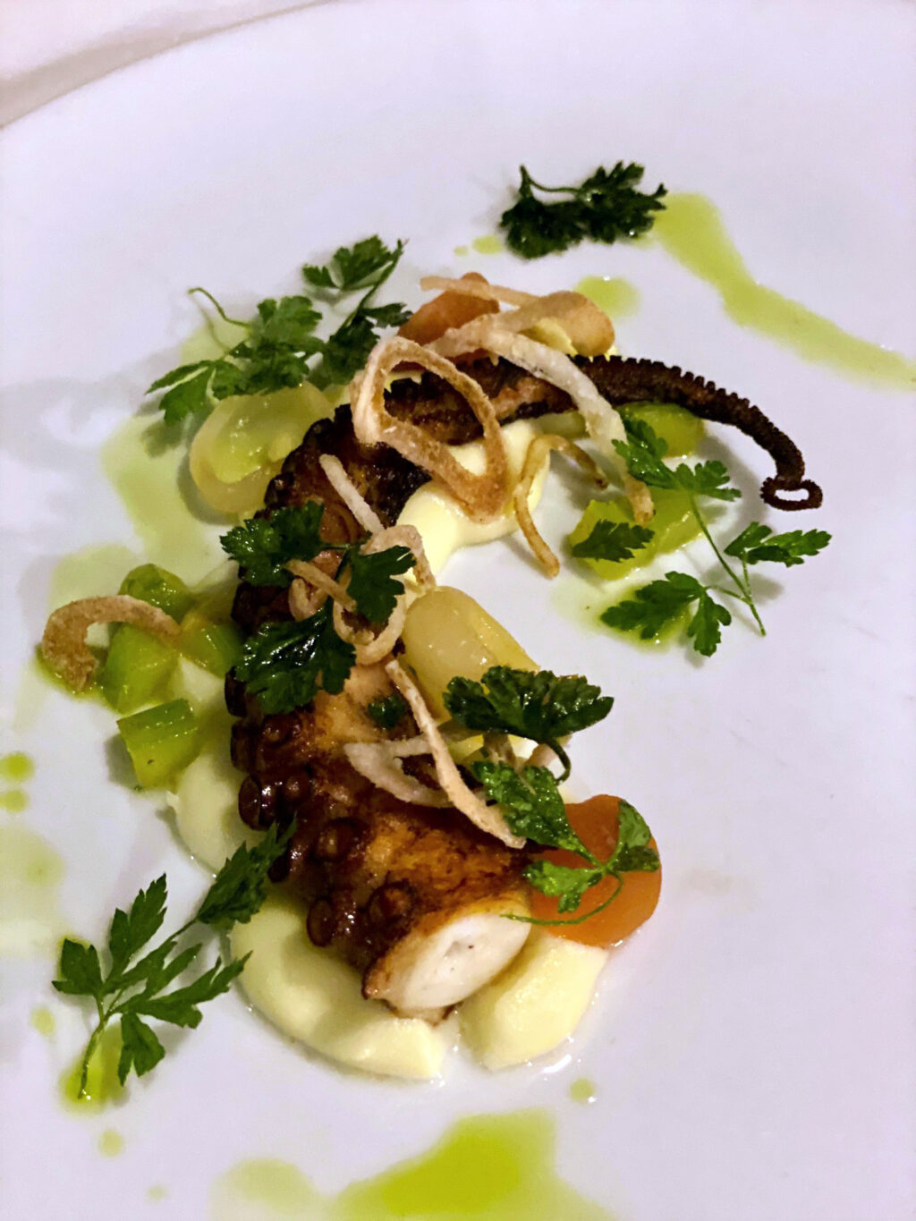 Seared octopus,