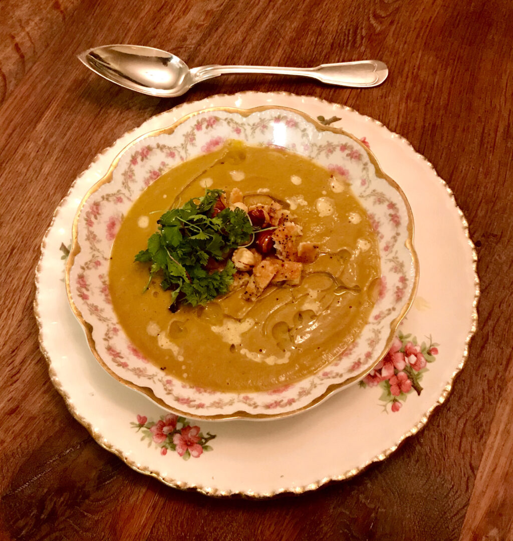 Dress the plate before serving