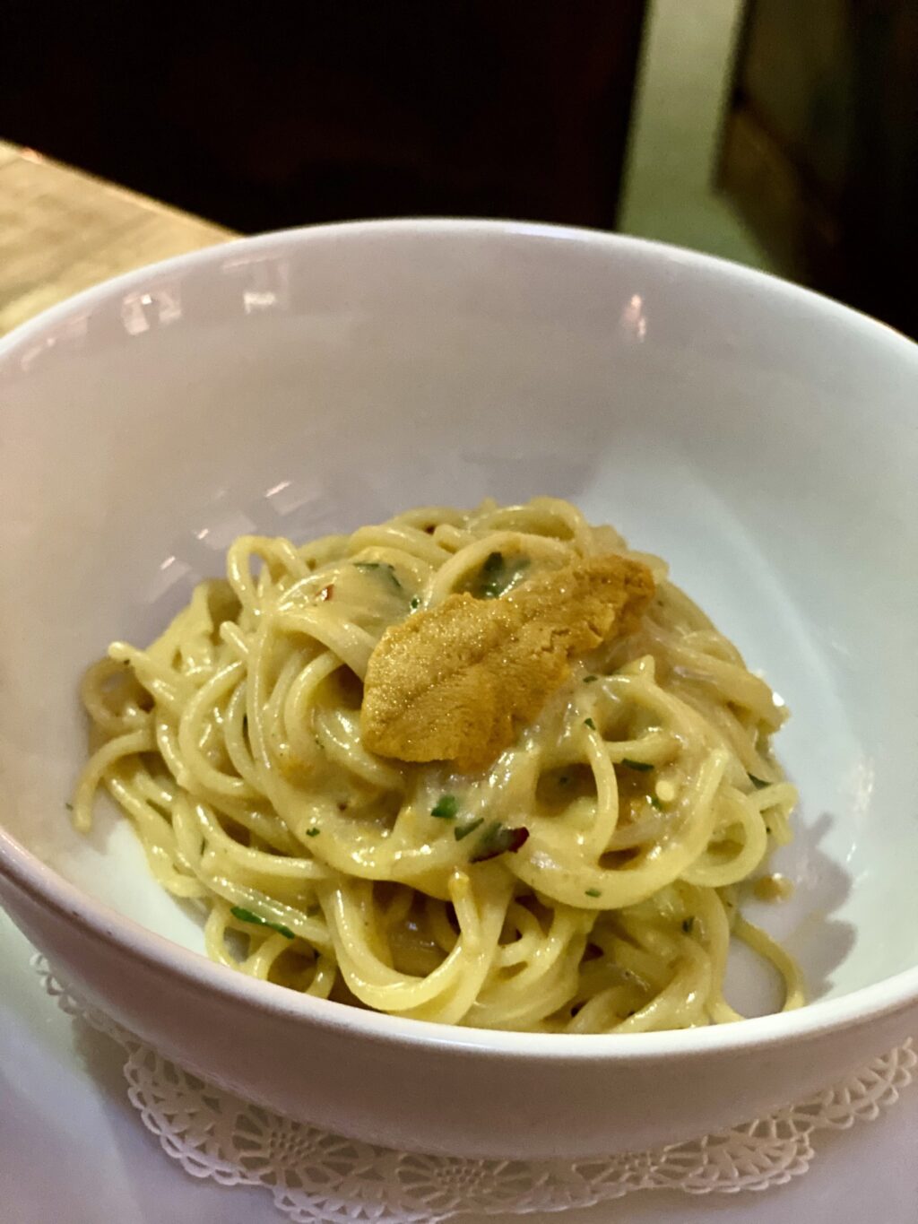 Spaghetti, sea urchin
