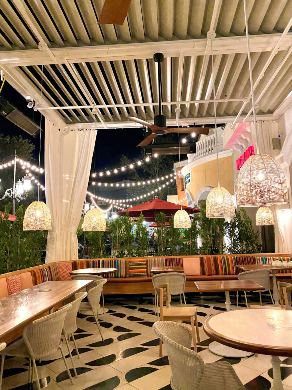 Front patio at night
