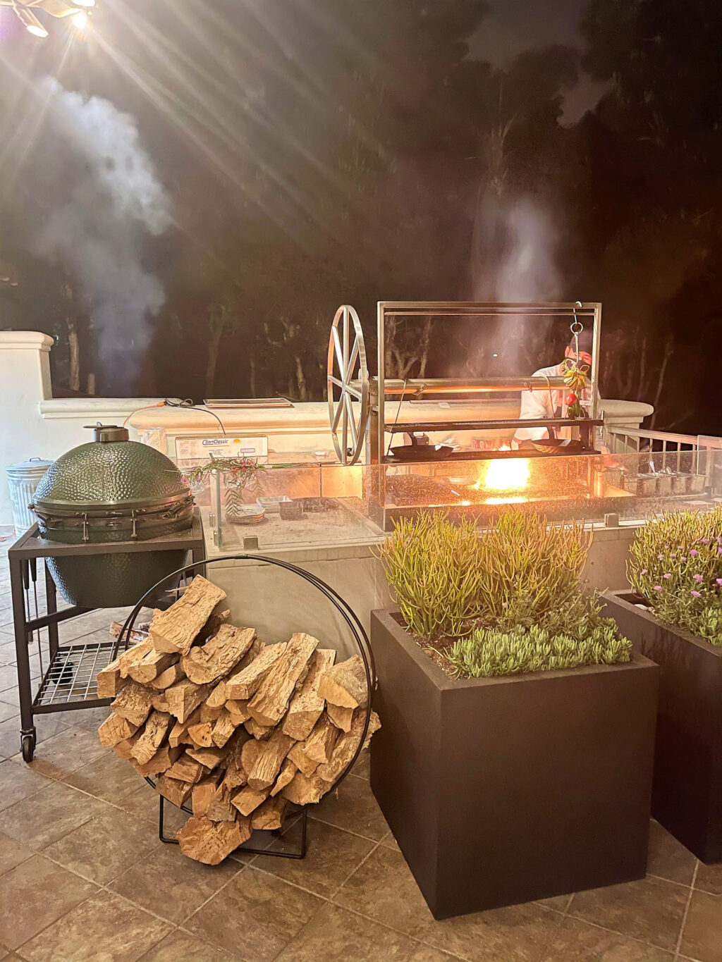 Wood fire grill