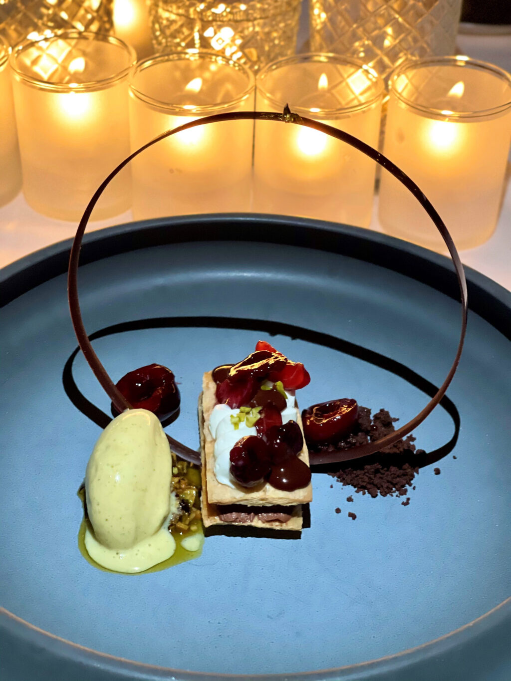 Cherries & chocolate dessert