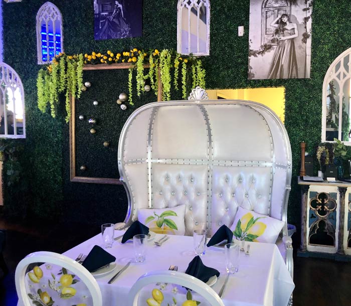 Dolce & Chianti high back banquette (photo by Stephanie Kramer)
