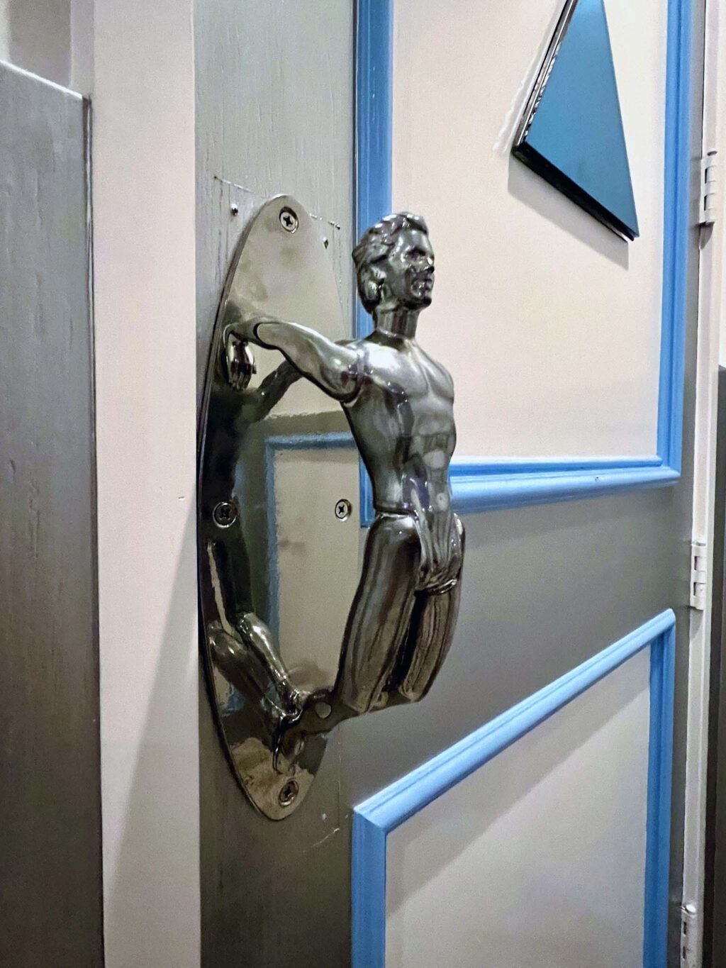 Men's room doorhandle