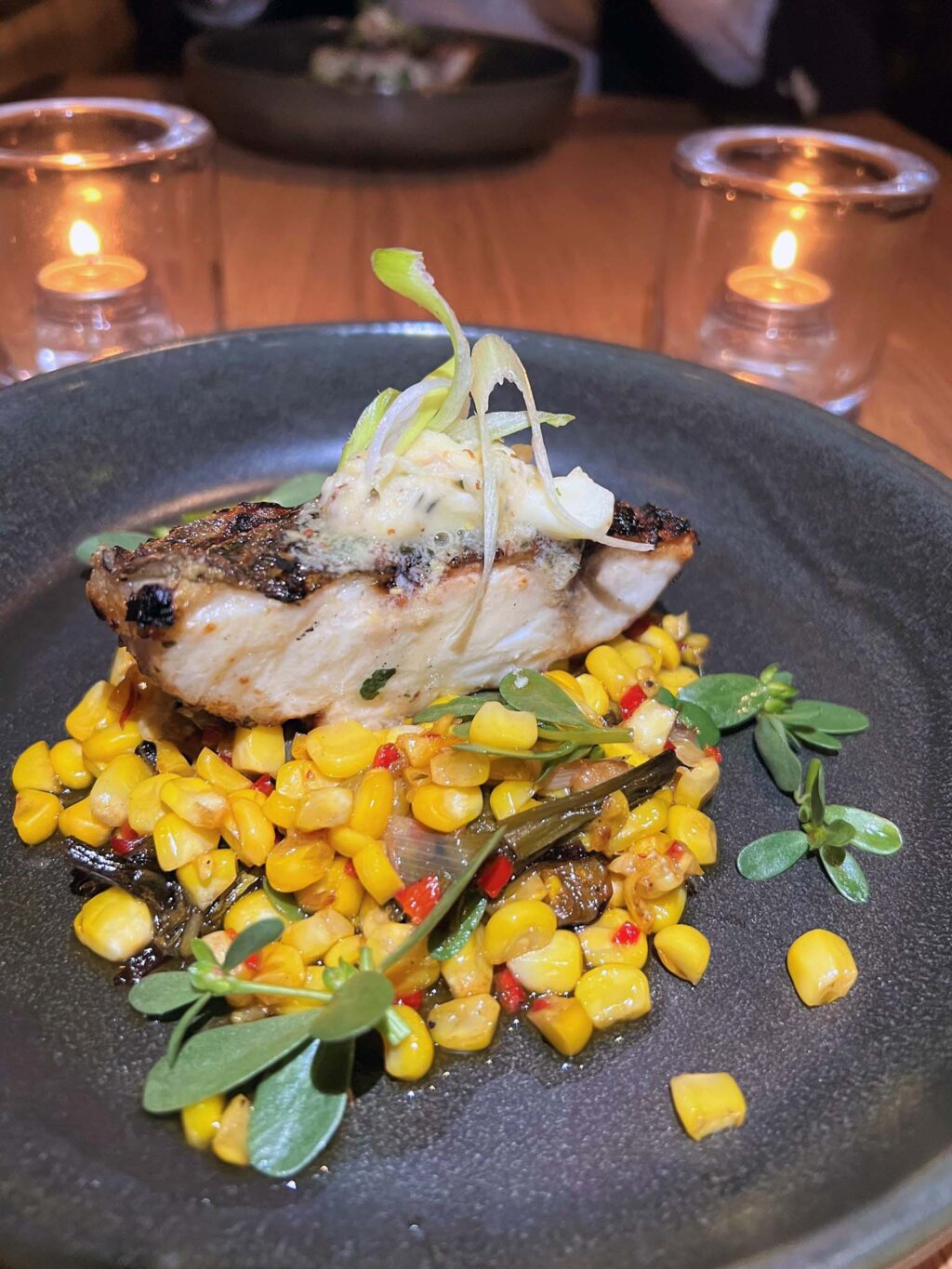 Wild striped bass | Caldo Verde, Downtown LA Proper Hotel